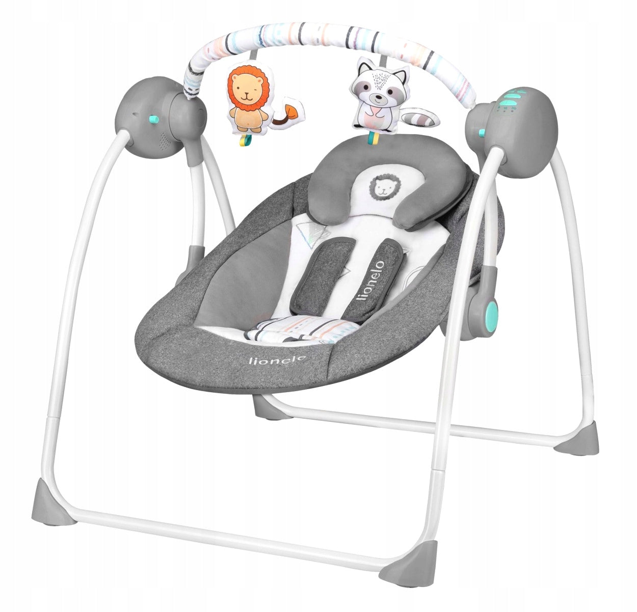 Swing Deckchair 2in1 Lionelo Ruben grey-turquoise Rocker Melodie