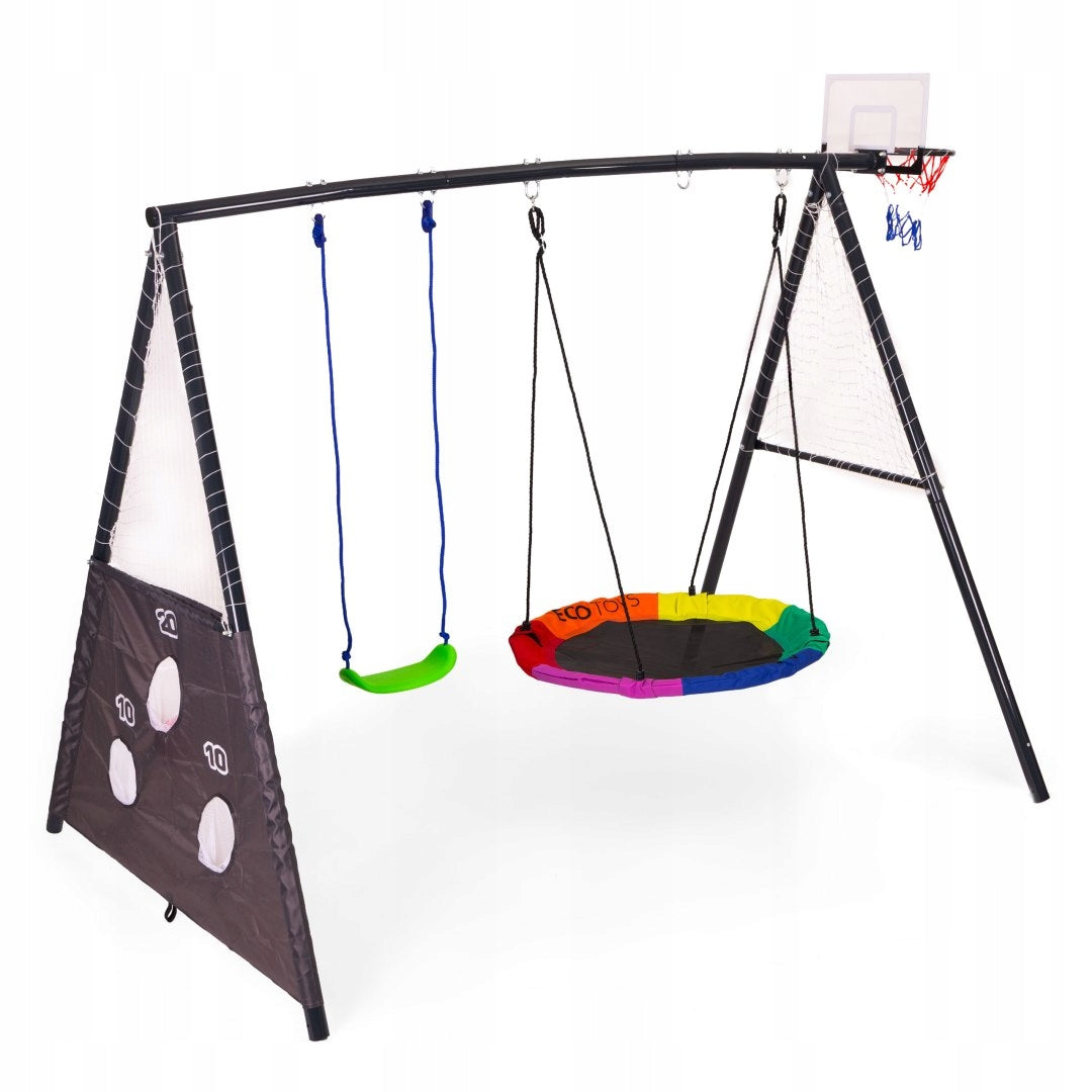 Swing Garden Playground Kids 4in1 Basket Stork Nest Frame Packaging status original