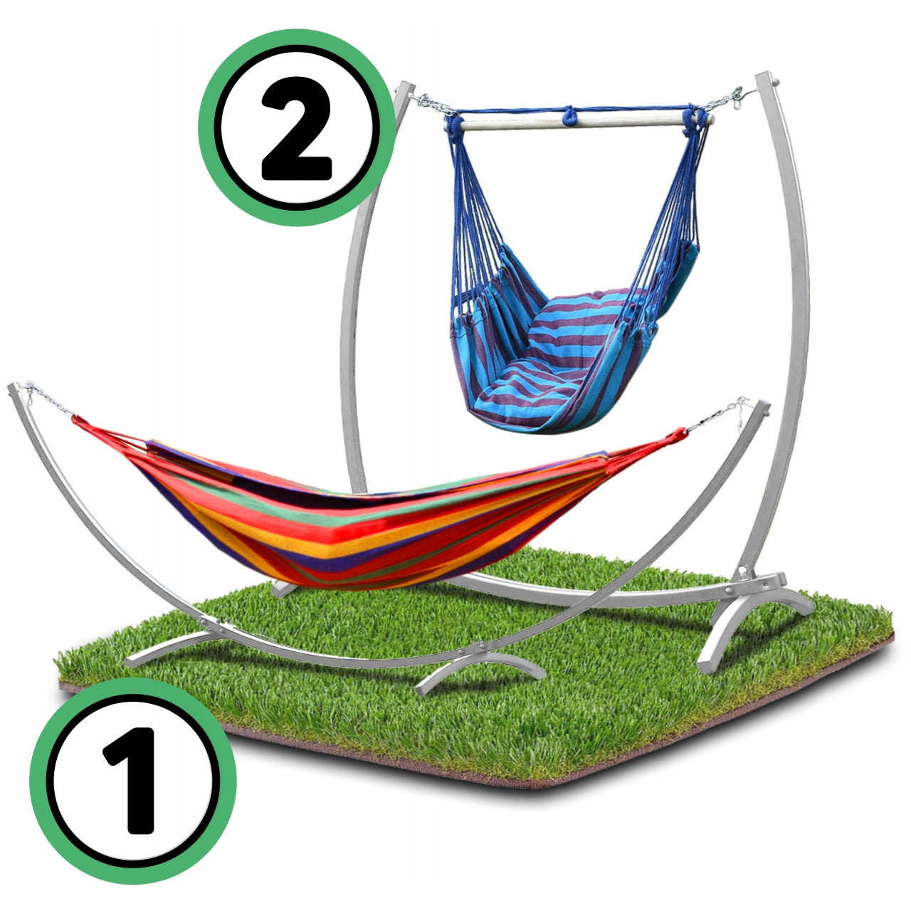 Swing Hammock Frame Garden Stand Metal Double Rocker 2in1 Strong Kind not specified