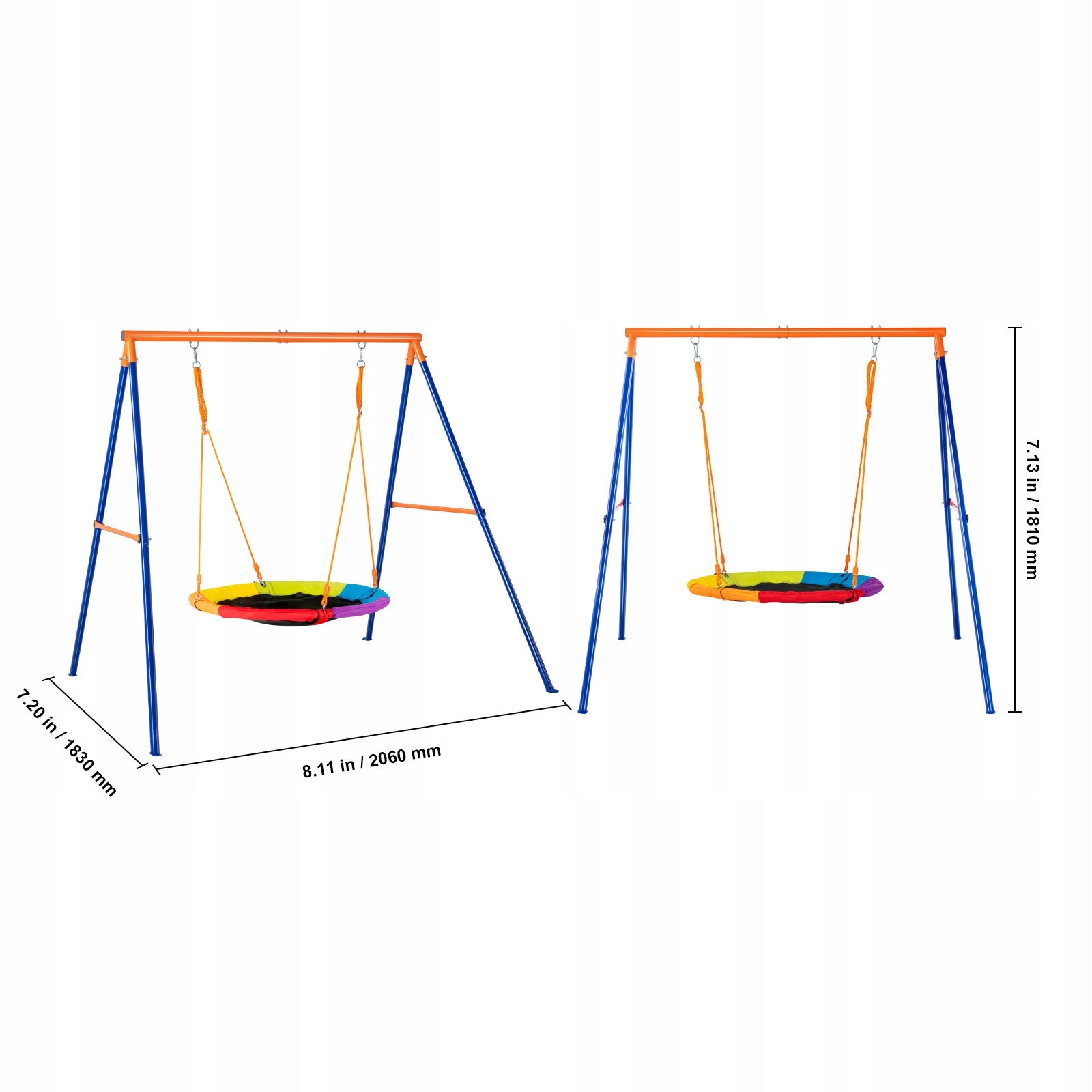 Swing Sets for Backyard 40in Saucer Swing Seat A-Frame Metal Stand 440lbs Manufacturer Vevor