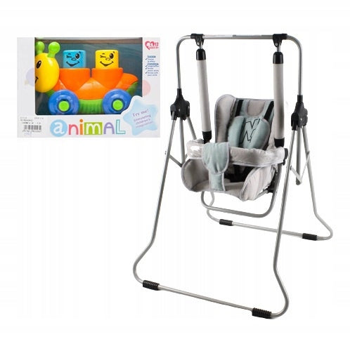 Swing for children 3in1 ADBOR N1 garden home – mint-gray