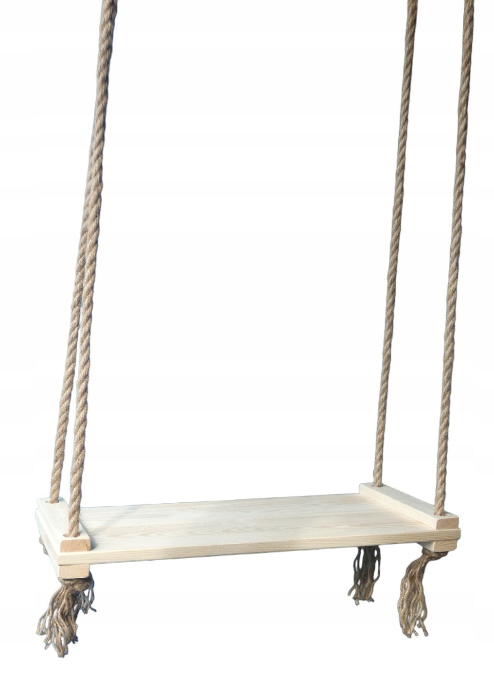 Swing hanging on ropes natural wood