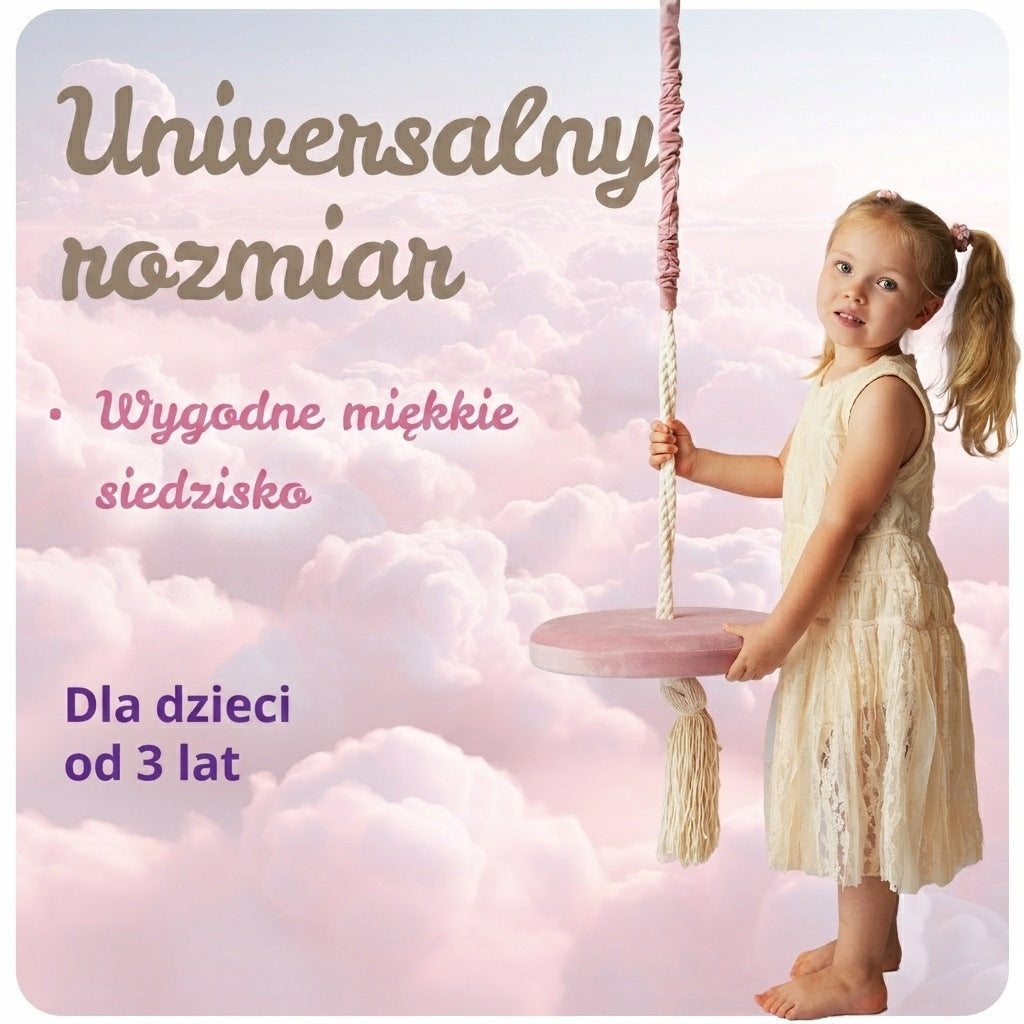 Swing ring for children home garden, children's, BOHO round, disc PINK Packaging status original