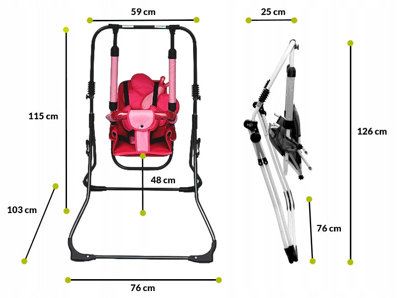 Swing rocker for baby freestanding folding pink 3in1 high chair tray Brand Skyline