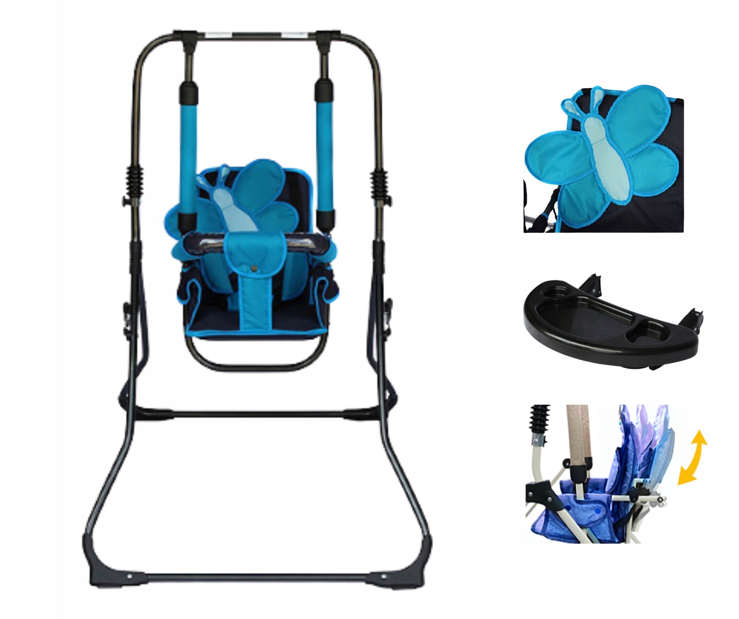 Swing rocker for child freestanding folding 3in1 high chair tray PL