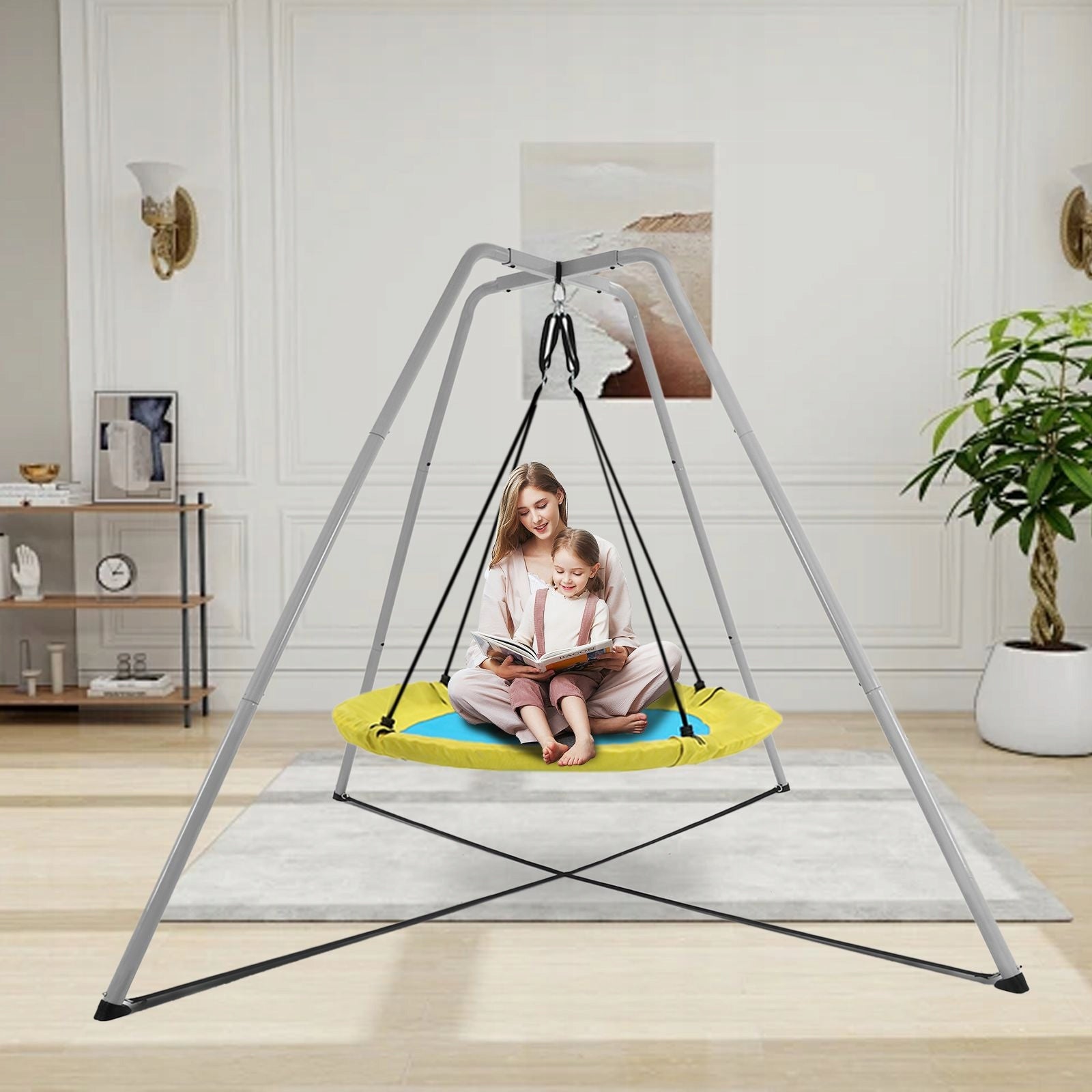 Swing stand grey metal stable A-frame 220x220x200cm
