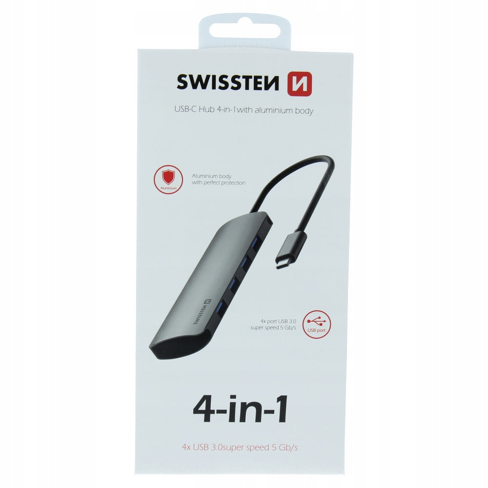 Swissten HUB 4-IN-1 (4x USB 3.0) USB-C Aluminium