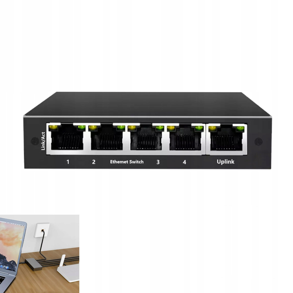 Switch 5-Port GigaBit Ethernet Bandwidth 10 Gbps