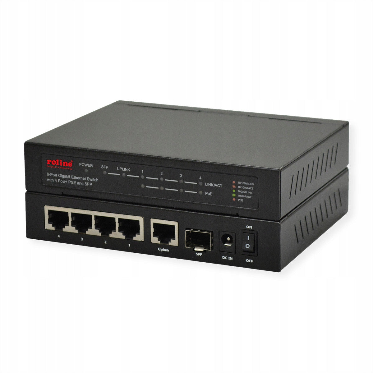 Switch 5xGbE + 1x Gbic (SFP) 4x PoE+