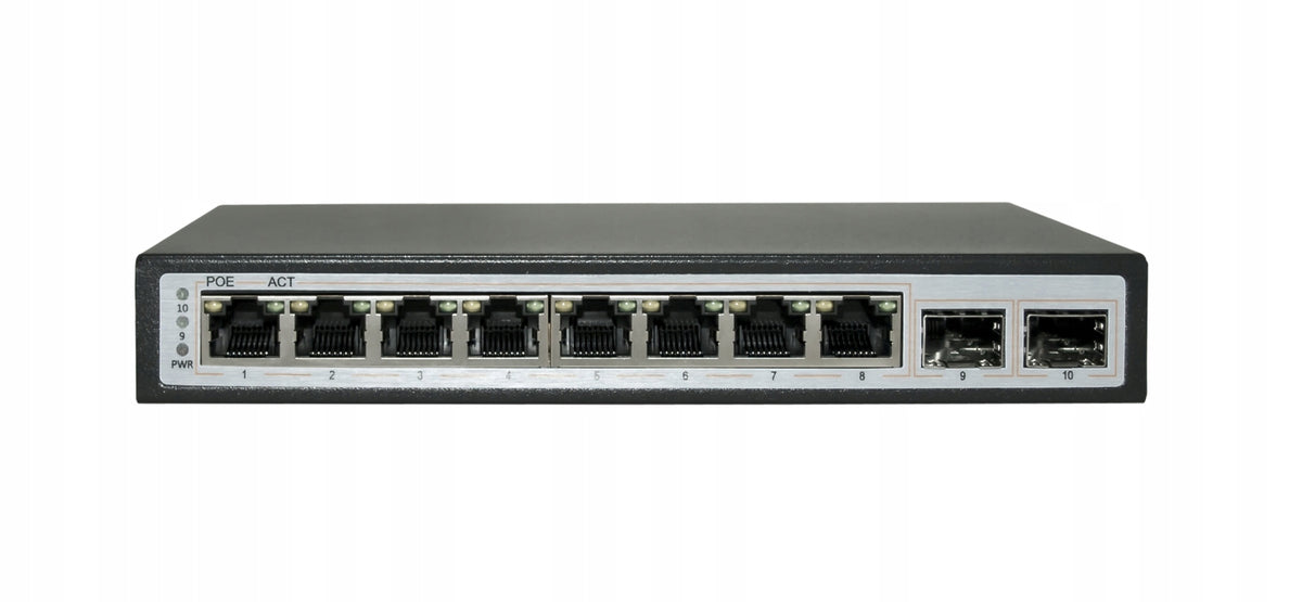Switch 8x10/100/1000 PoE + 2xSFP 96W INTERNEC SPE008E-2F