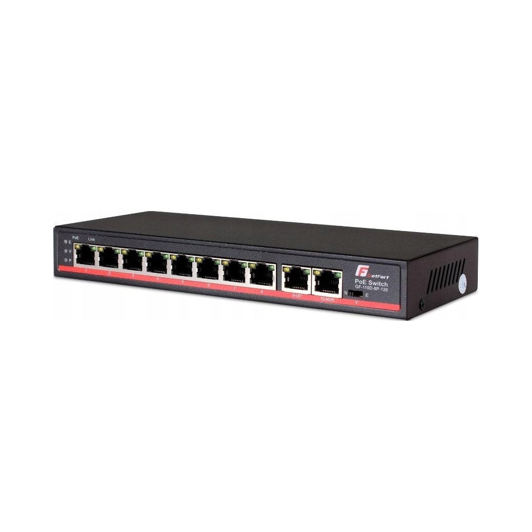 Switch Getfort GF-110D-8P-120 8x PoE, RACK holders for IP cameras