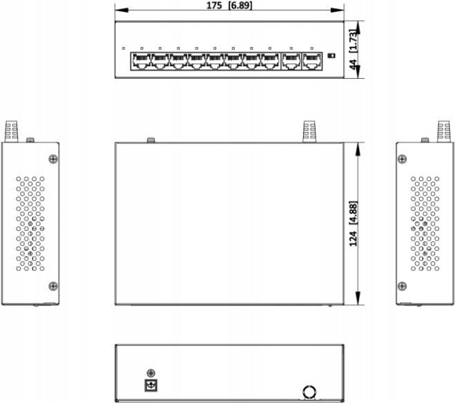 Switch Hikvision DS-XS10-P Number of ports 8