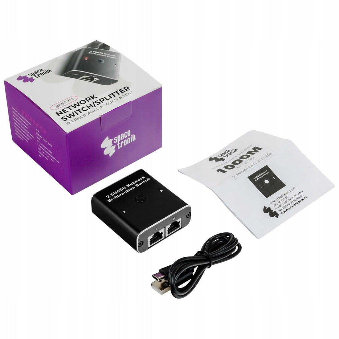 Switch LAN RJ45 Network Splitter Spacetronik Gigabit Ethernet 1000 Mbps EAN (GTIN) 5903031057522