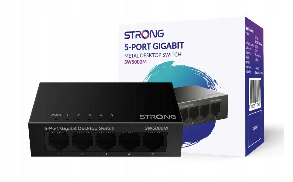Switch LAN Strong SW5000M 5 Ports Gigabit RJ45 Metal