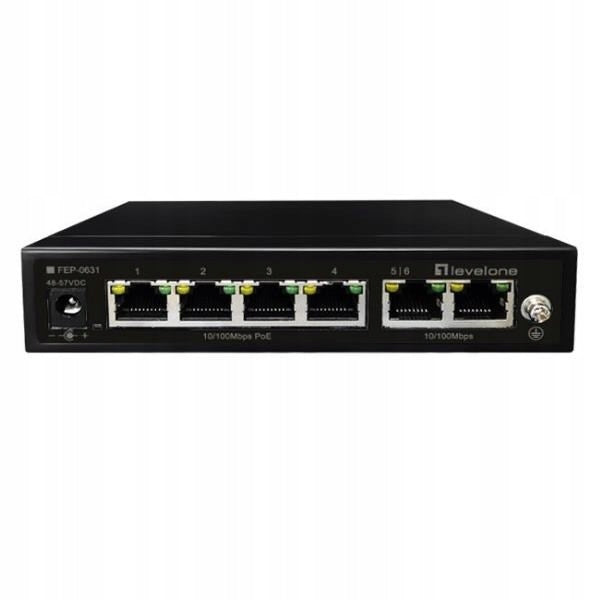 Switch LevelOne FE PoE+ 6-port 60W 100Mbps Manufacturer code FEP-0631