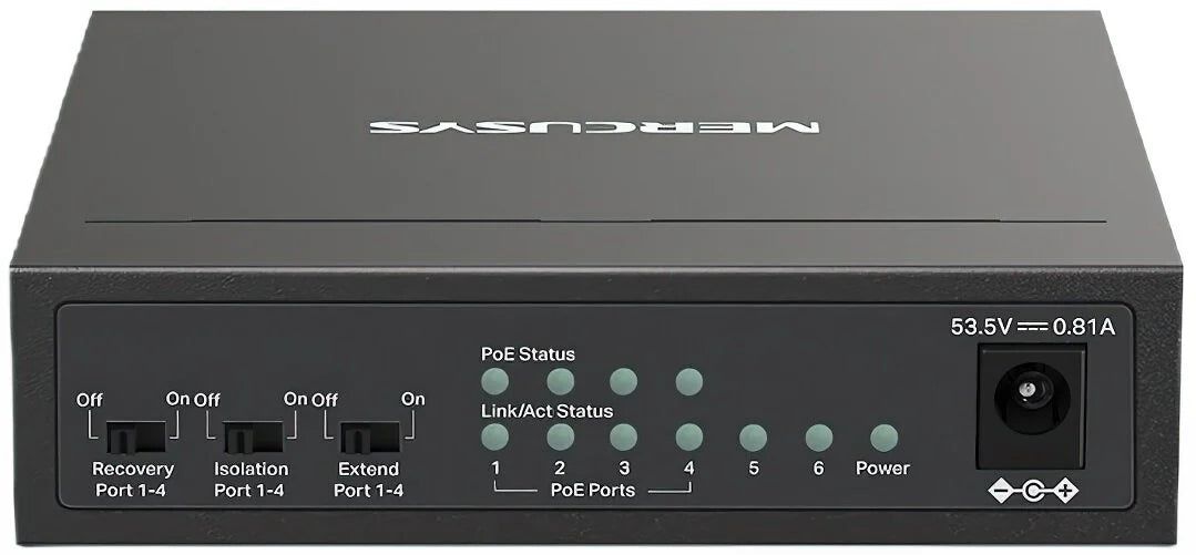 Switch MERCUSYS MS106LP Fast Ethernet, 6 Ports, PoE+ Function Manufacturer code MS106LP