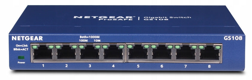 Switch Netgear GS108GE 8 PORTS gigabit 1000MB Manufacturer Netgear