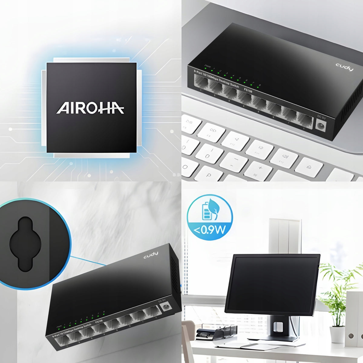 Switch Network Switch Cudy FS108 8-Port 10/100Mb LAN RJ45 Ethernet Manufacturer Cudy
