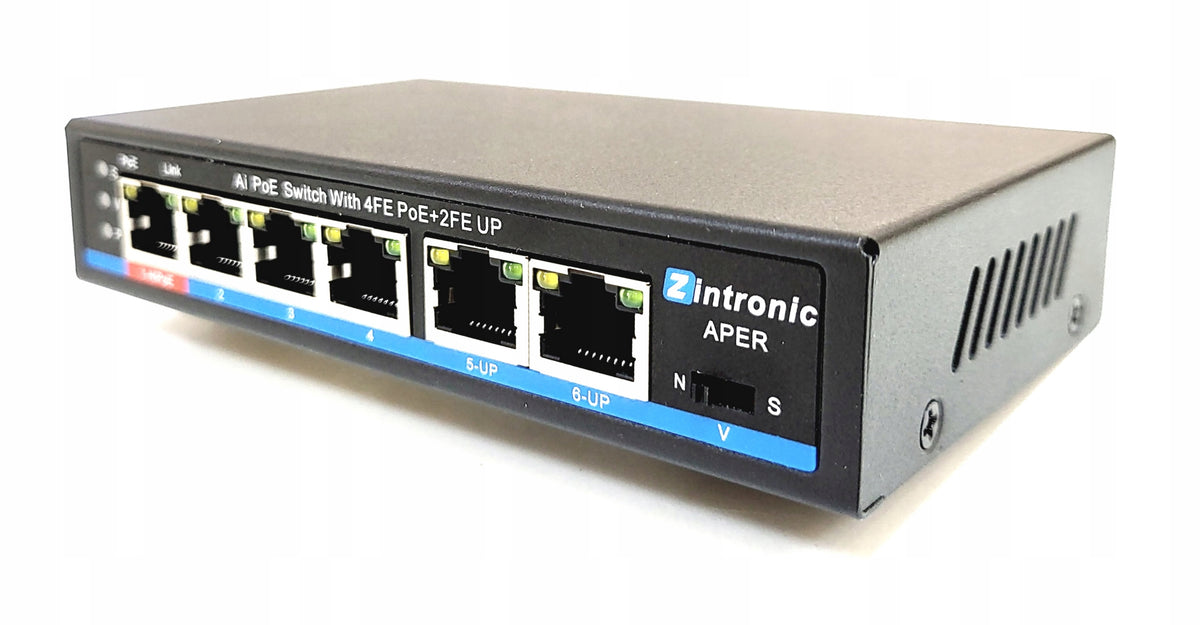 Switch POE 4xPOE 2xUplink 65W HI-POE APER Manufacturer code APER