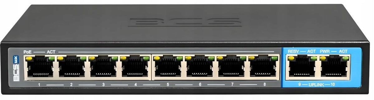 Switch PoE BCS -B-SP0802 8x PoE 2x Uplink for cameras Packaging status original