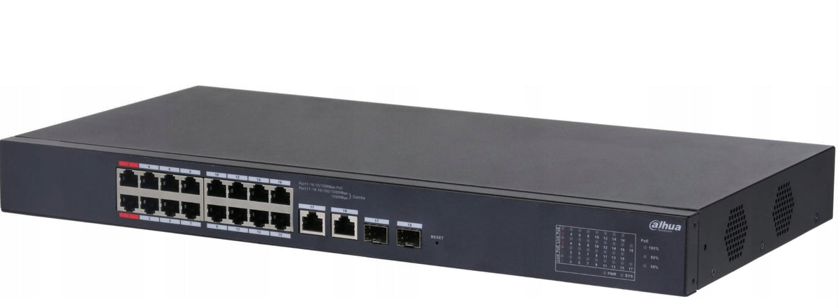 Switch PoE Dahua CS4218-16ET-135 16xPoE + 2xUpLink + 2xSFP