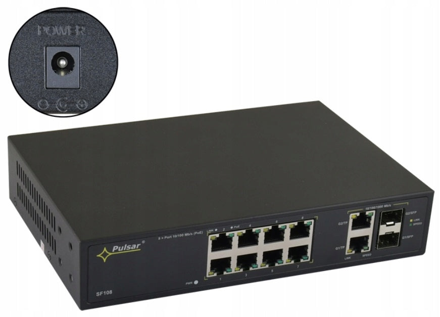 Switch PoE Pulsar SF108WP black