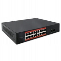 Switch Qoltec Gigabit 16x RJ45 | 2x SFP | 36 Gbps | Metal