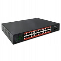 Switch Qoltec Gigabit 24x RJ45 | 2x SFP | 52 Gbps | Metal