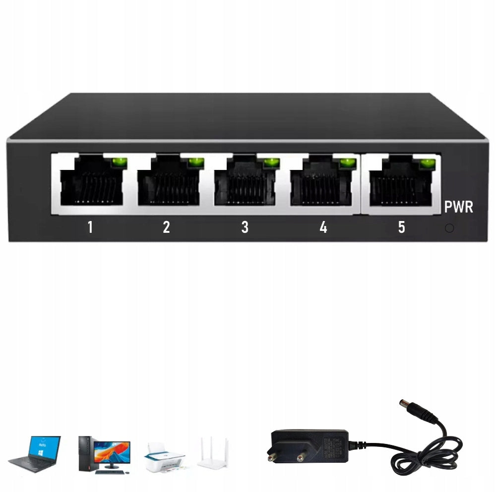 Switch Splitter 5 Ports Gigabit Ethernet RJ45
