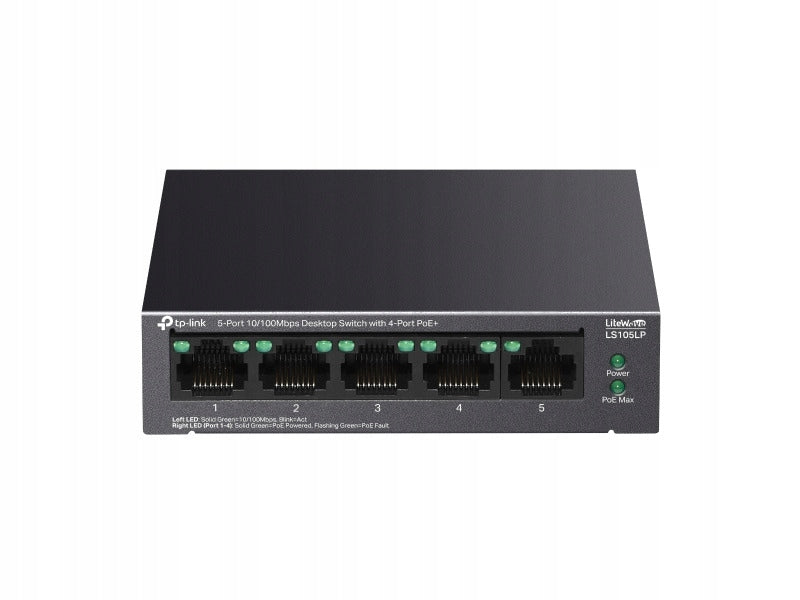 Switch TP-LINK LS105LP Fast Ethernet, 5 Ports, PoE Function
