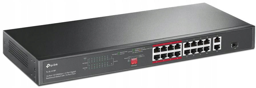 Switch TP-Link TL-SL1218P 16 PoE+ ports 250m Range (aw) Manufacturer code TL-SL1218P