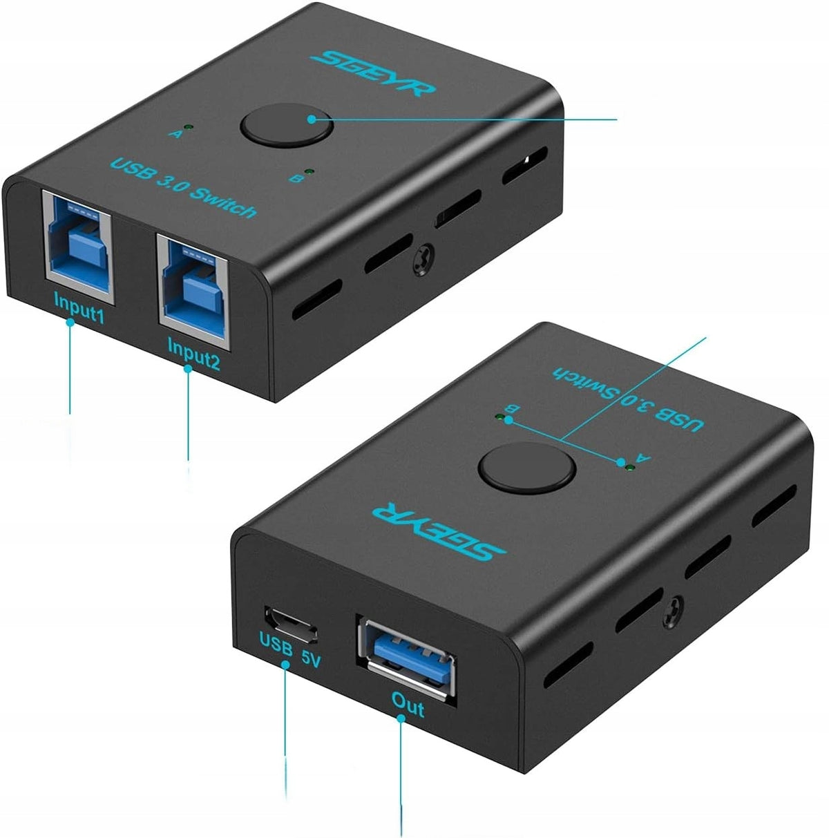 Switch USB Switch 3.0 2w1 2in1 2 Devices in 1 Computer USB HUB EAN (GTIN) 5904285681396