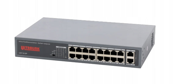 Switch Ultralink FastEthernet , 16xPoE+, 2xUpLink