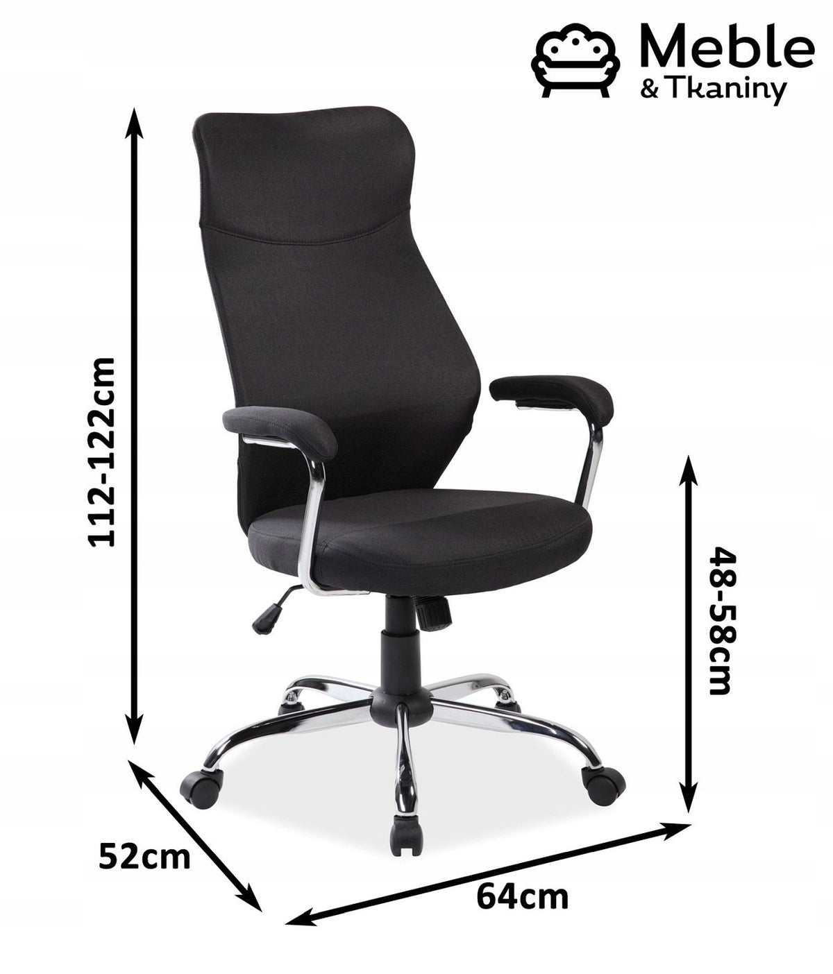 Swivel Armchair Q-319 Black Studio Office Packaging status original
