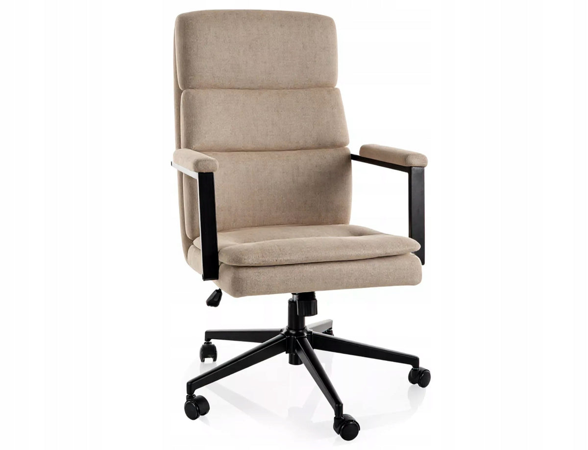 Swivel Armchair Q090 Dark Beige Fabric Tilt Fixed Armrests SIGNAL