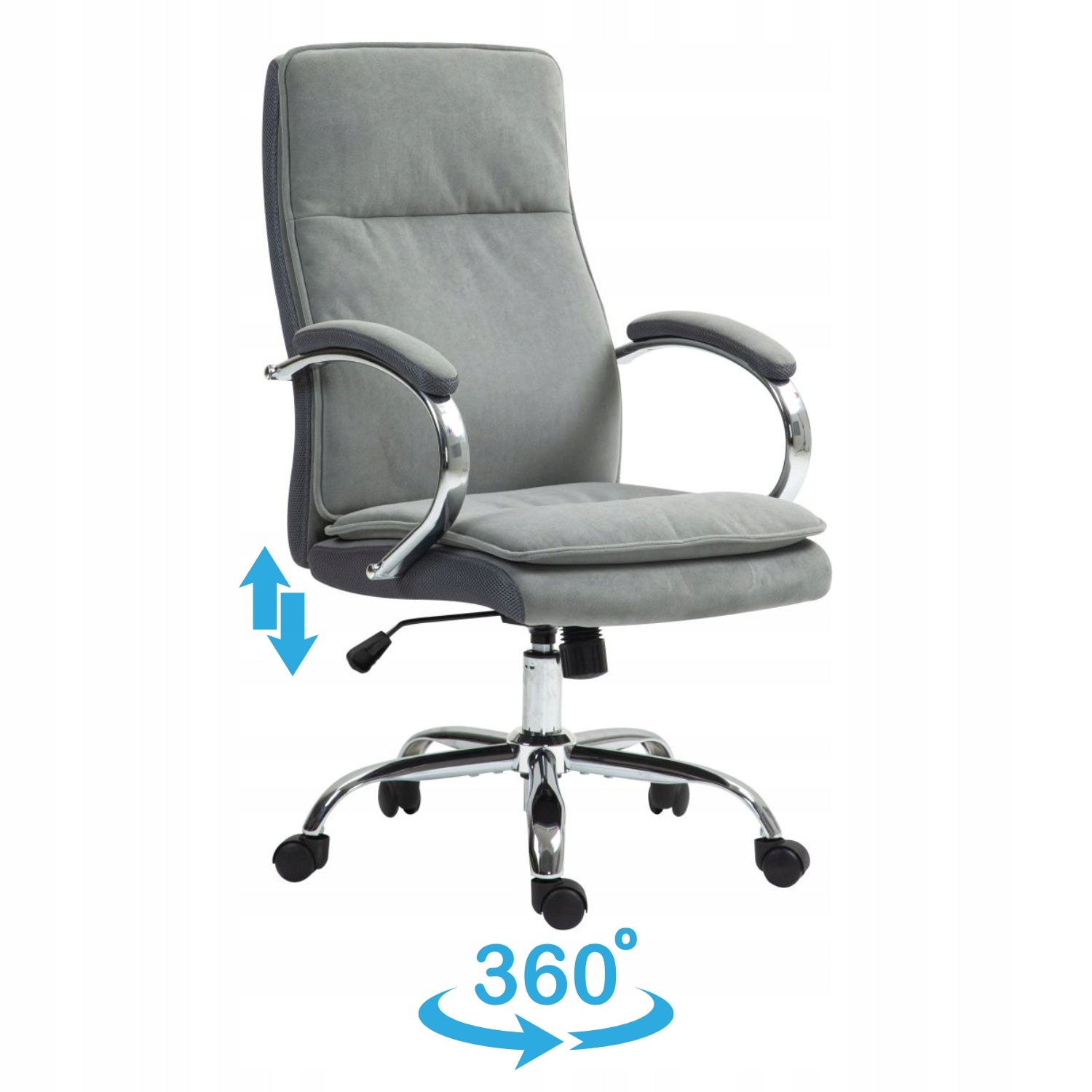 Swivel Armchair with Armrests for Mesh Desk Chormated Grey FLEXO Brand MONOVO