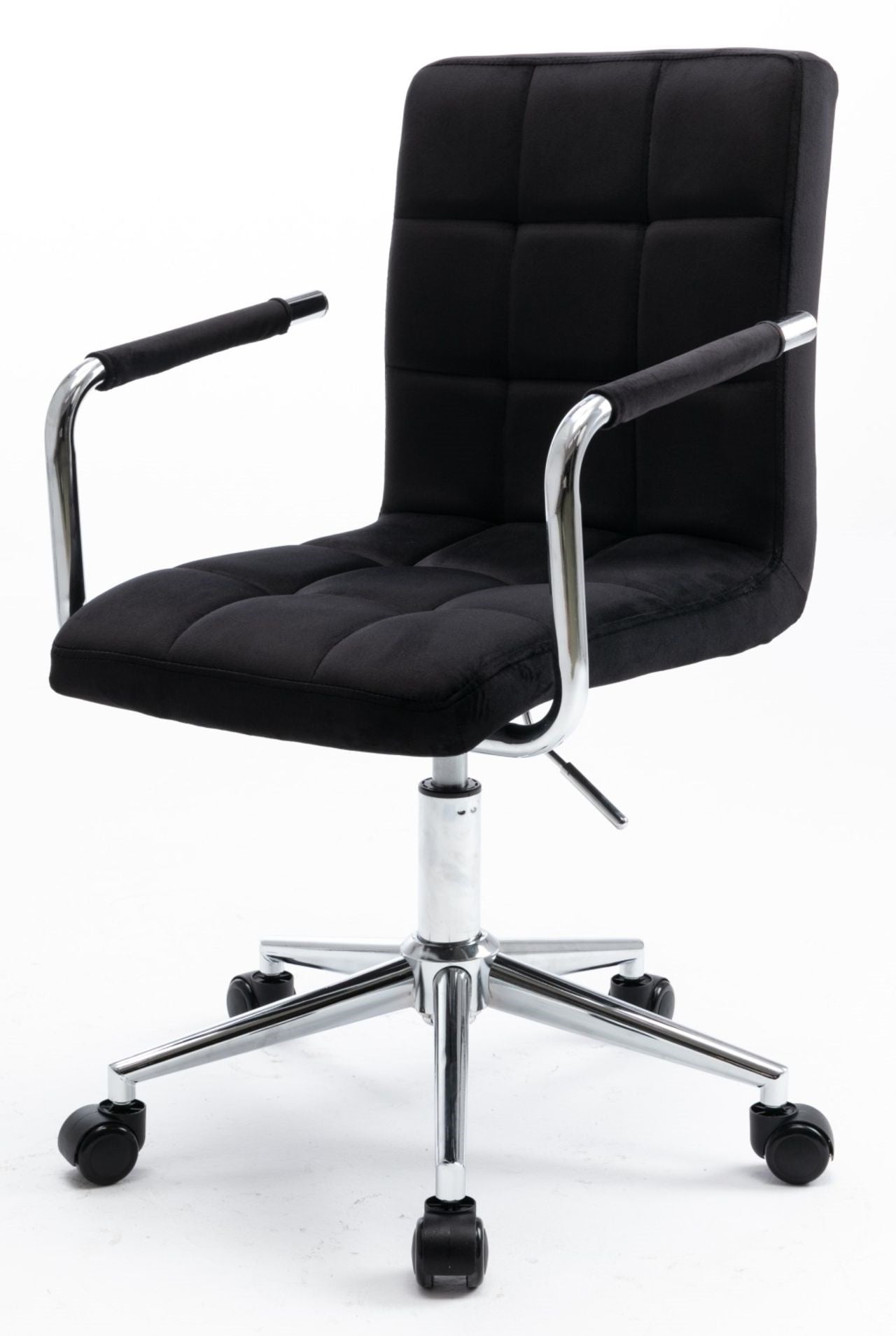 Swivel Chair Black Fabric Velvet Desk Chair N-15 Children's Low Brand Furnitex