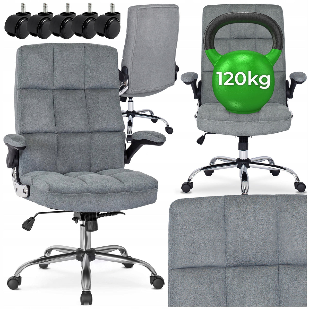 Swivel Chair Desk Chair Office Swivel Grey LONDON