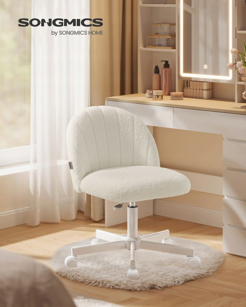 Swivel Chair Desk Fleece Chair for Dressing Table SONGMICS white Brand Songmics