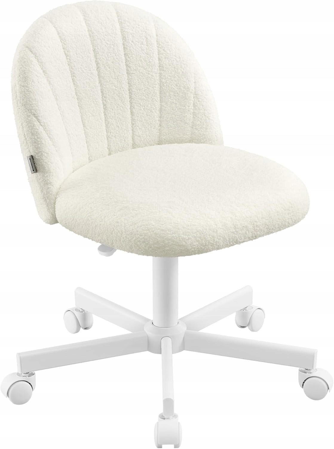 Swivel Chair Desk Fleece Chair for Dressing Table SONGMICS white