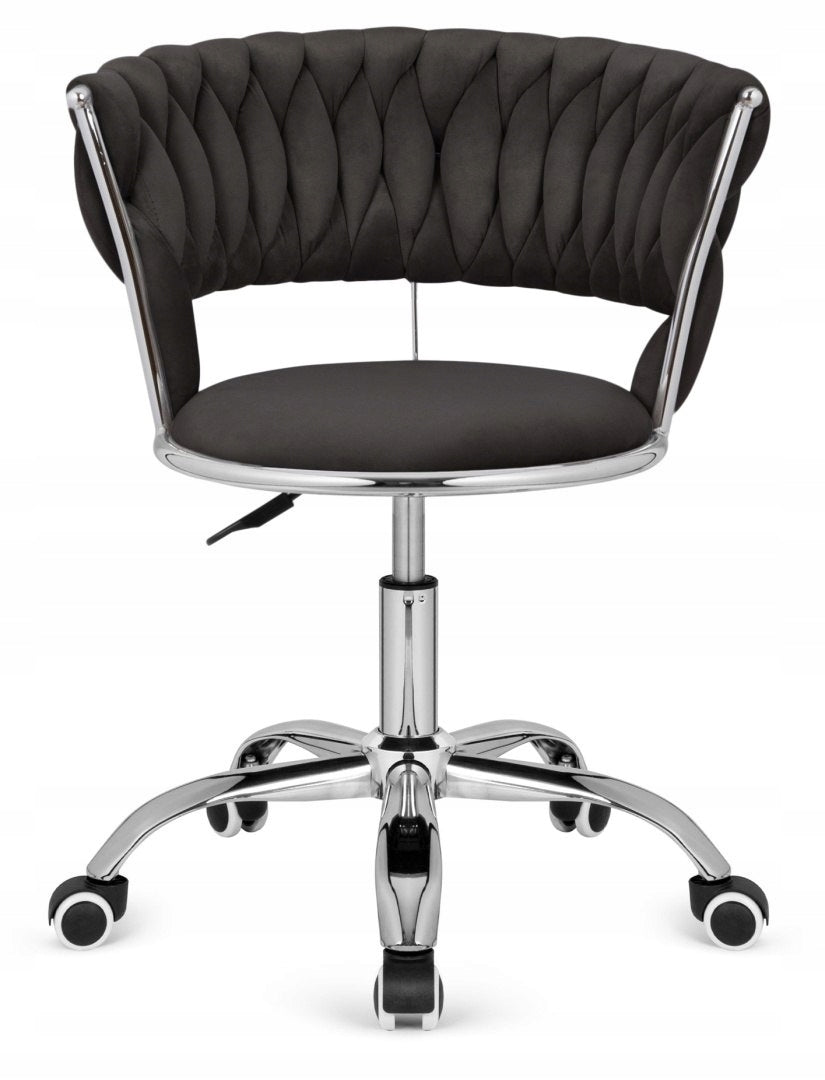 Swivel Chair| For Student Desk Adjustable| Velour Black Lugano Manufacturer code TRE0-TRECCIA-OFFICE-BLACK-VELVET