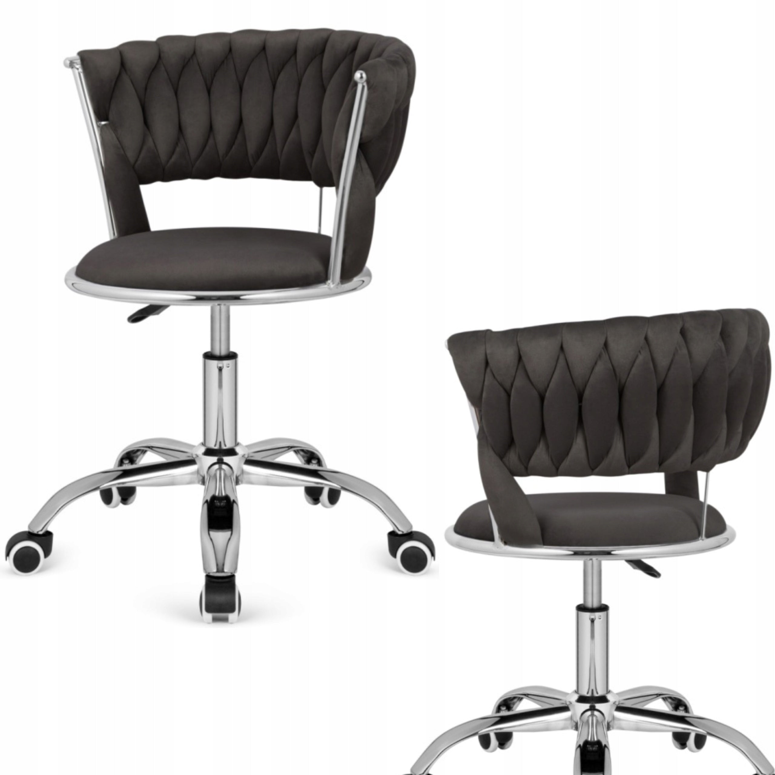 Swivel Chair| For Student Desk Adjustable| Velour Black Lugano