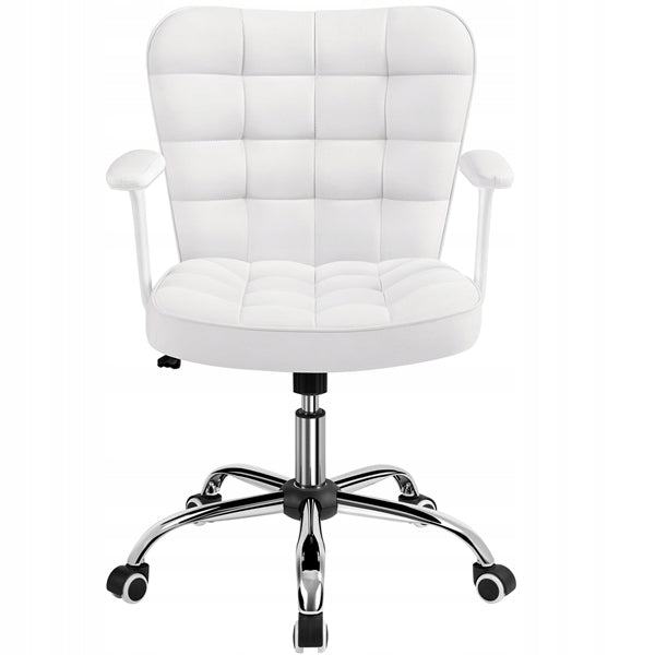 Swivel Chair, Office Chair with Armrests, White