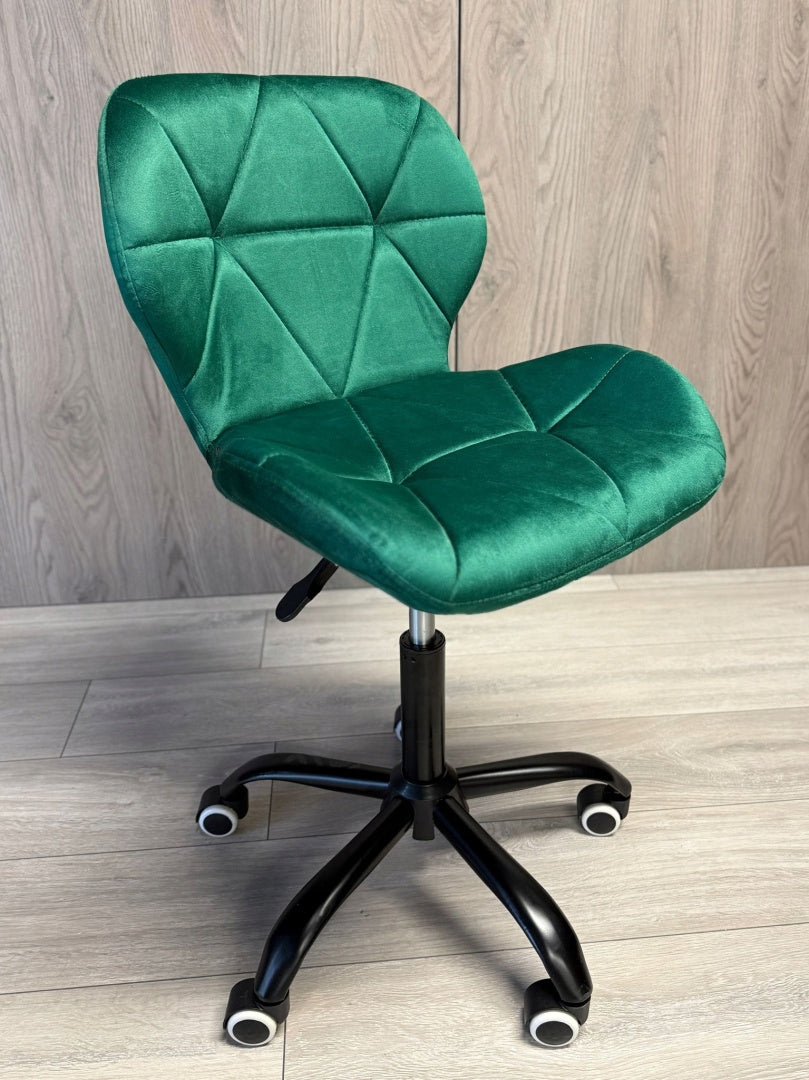 Swivel Chair Office Desk Chair Cabinet Adjustable Velour Green Packaging status original