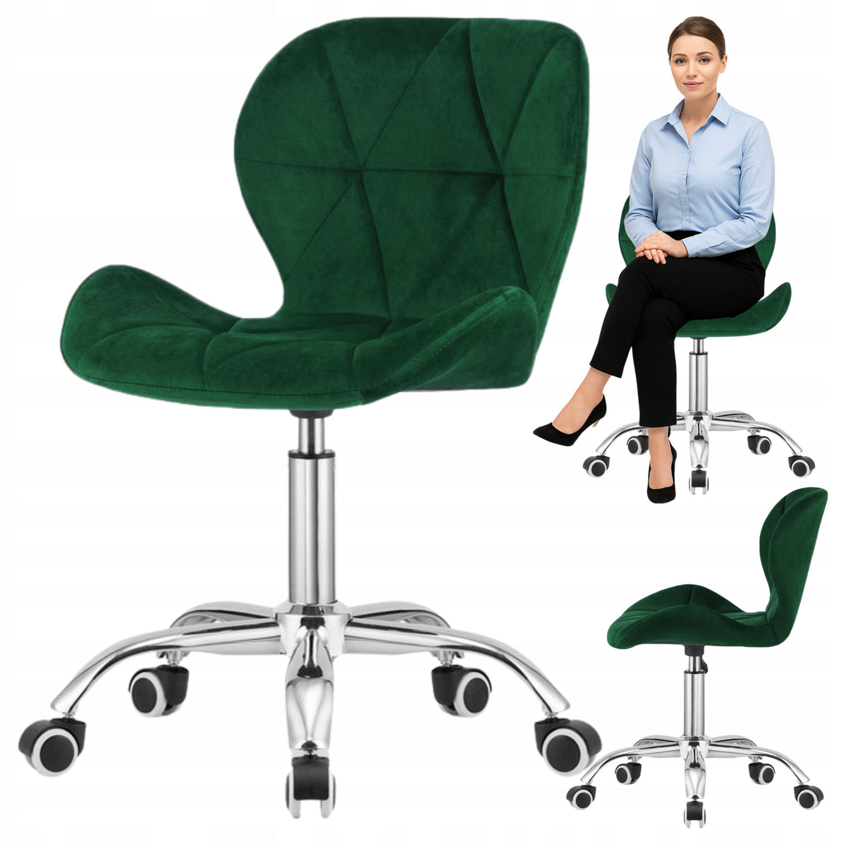 Swivel Chair Office Desk Chair Cabinet Adjustable Velour