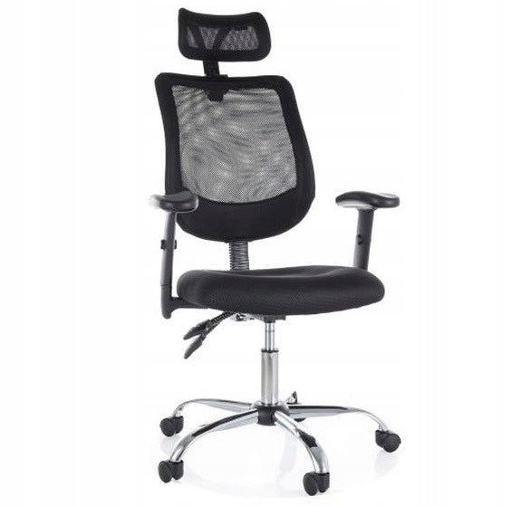 Swivel Chair Q-118R Silver/Black Modern Office Studio