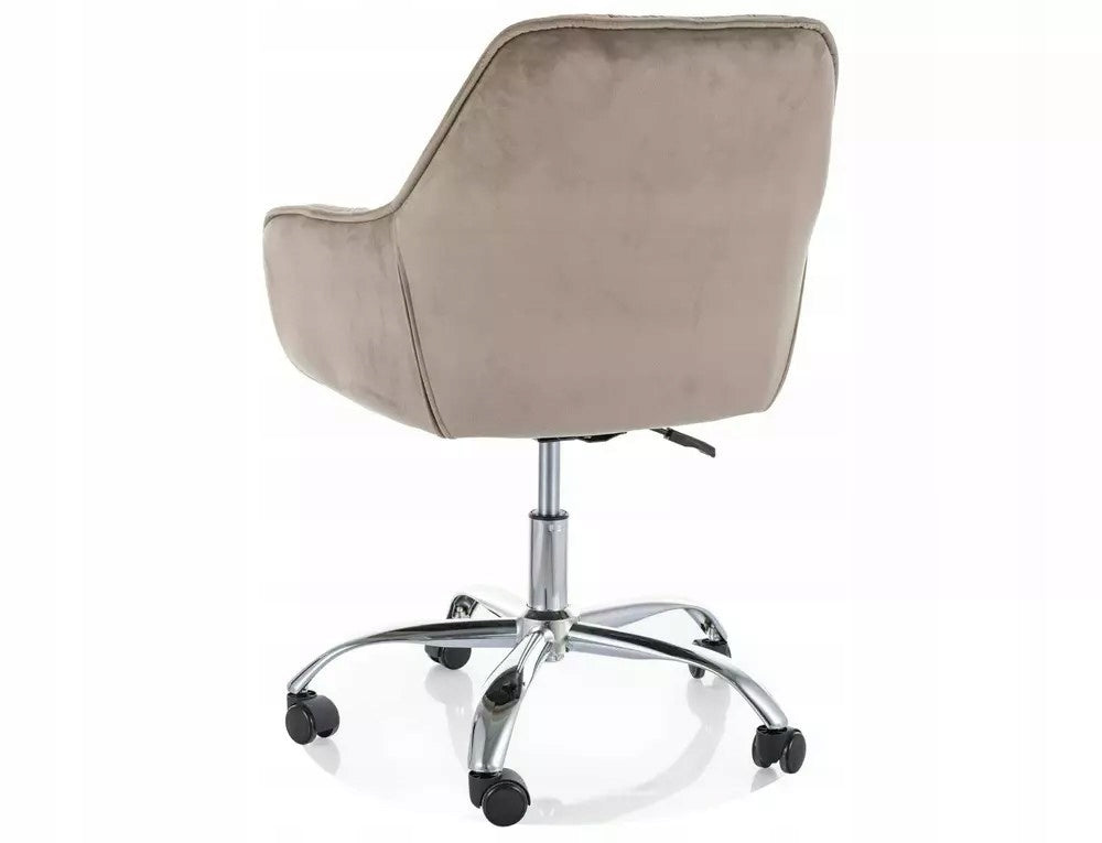 Swivel Chair Q-190 Velvet Chrome/Dark Beige Bluvel 40 Modern Packaging status original