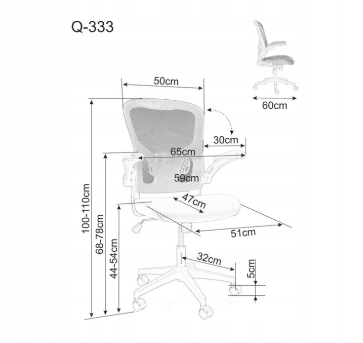 Swivel Chair Q-333 Black Office Studio Modern Packaging status original