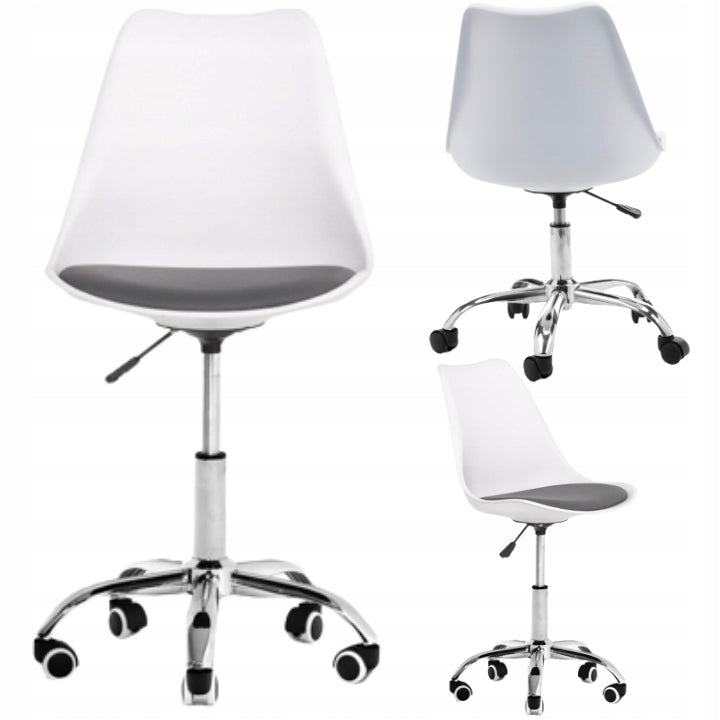 Swivel Chair SWIVEL CHAIR HOME OFFICE WHITE COMFORTABLE ADJUSTABLE