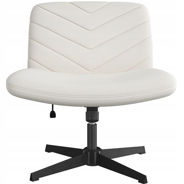 Swivel Chair, Wide Seat, Armrest-Free, Beige Brand Yaheetech